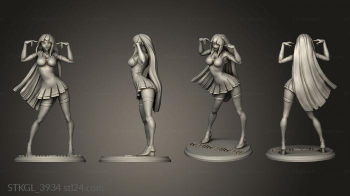 Figurines of girls (anime girl, STKGL_3934) 3D models for cnc