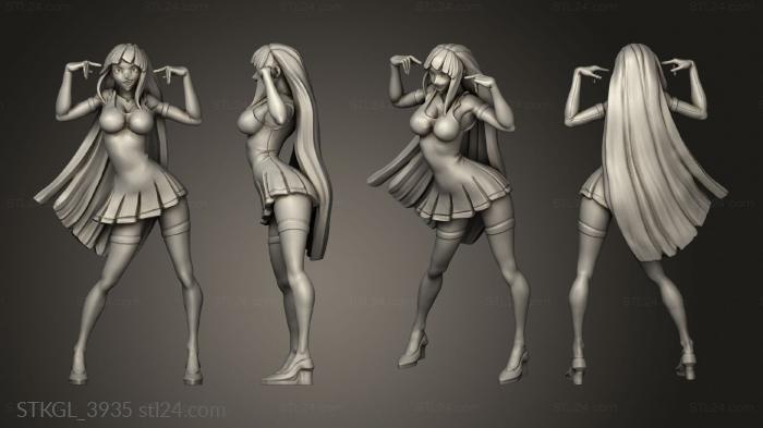 Figurines of girls (anime girl no base, STKGL_3935) 3D models for cnc