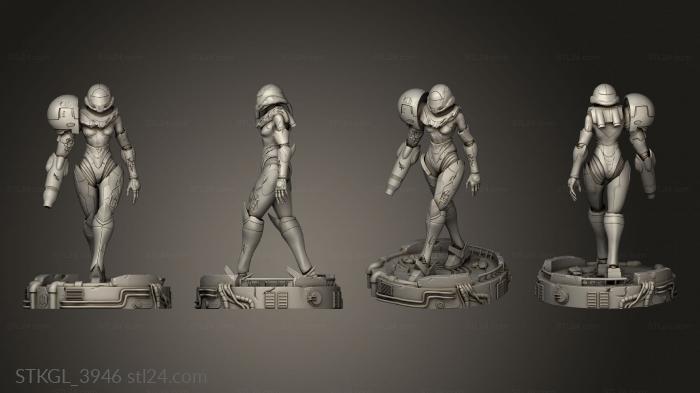 Figurines of girls (Метроид Дред Самус Аран, STKGL_3946) 3D models for cnc