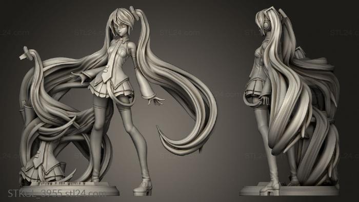 Figurines of girls (Вокалоид Мику Хацунэ, STKGL_3955) 3D models for cnc