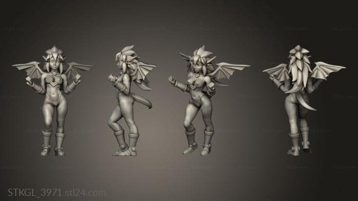 Figurines of girls (Mink Dragon Half and Morrigan Pen Holder, STKGL_3971) 3D models for cnc