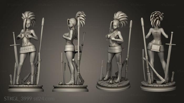 Figurines of girls (Momo AXE, STKGL_3999) 3D models for cnc