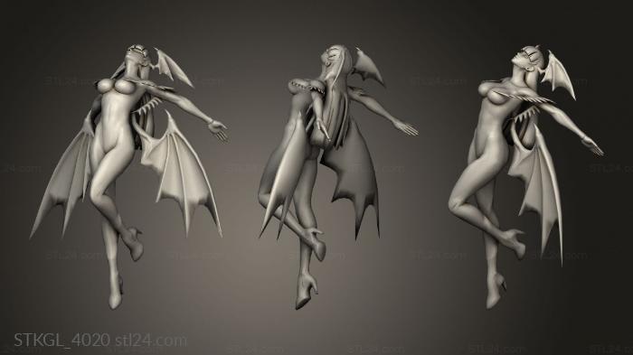 Figurines of girls (morrvamp morrigan, STKGL_4020) 3D models for cnc