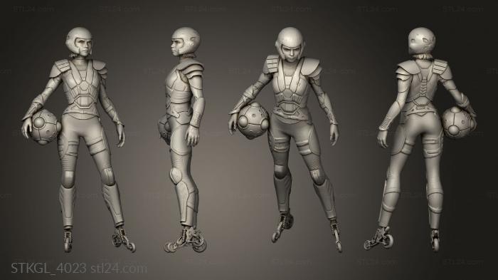 Figurines of girls (Motorball Alita, STKGL_4023) 3D models for cnc