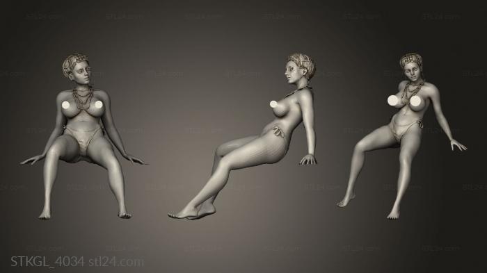 Figurines of girls (mulheres Evening tease, STKGL_4034) 3D models for cnc