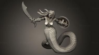 Figurines of girls (Naga Tribe Snakewoman Guard, STKGL_4084) 3D models for cnc