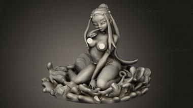 Figurines of girls (Nessa Sitting NSFW crouch Naked, STKGL_4121) 3D models for cnc