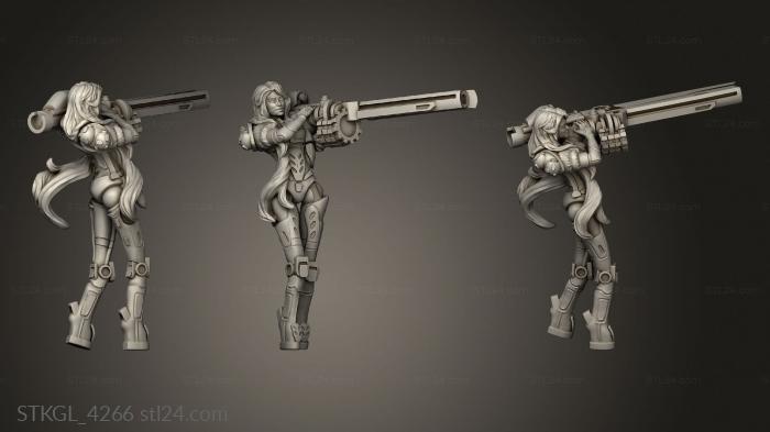 Figurines of girls (One Blue Doll With Gun Amanda Wrench, STKGL_4266) 3D models for cnc