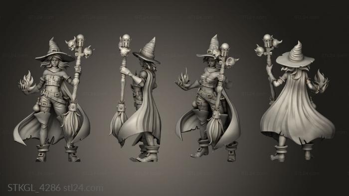 Figurines of girls (ov CIRCO STREGA Characters Witch, STKGL_4286) 3D models for cnc
