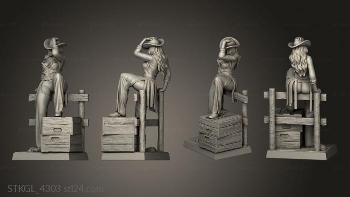 Figurines of girls (Pam shirt chaps, STKGL_4303) 3D models for cnc