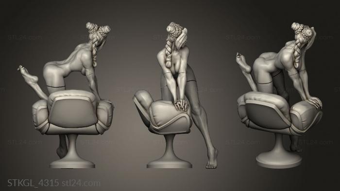 Figurines of girls (Pear Force One Jolyne Nude, STKGL_4315) 3D models for cnc