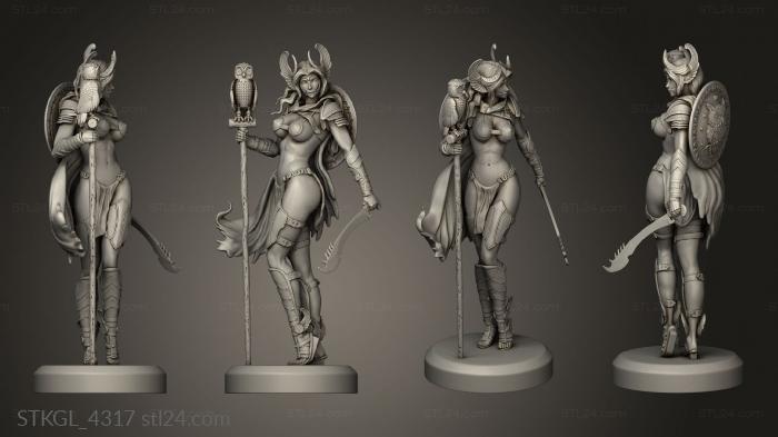 Figurines of girls (Pegasus and Female Perseus Bubo, STKGL_4317) 3D models for cnc