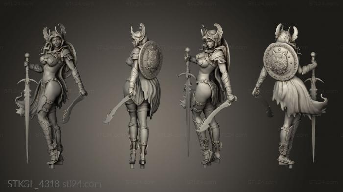 Figurines of girls (Pegasus and Female Perseus Sword Warrior, STKGL_4318) 3D models for cnc