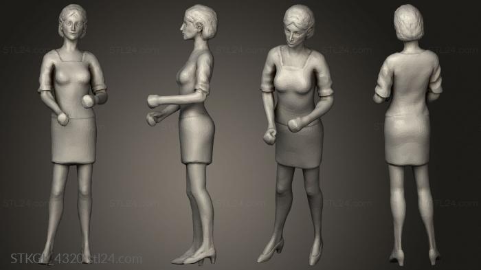 Figurines of girls (People Cube figures casual woman pregnant, STKGL_4320) 3D models for cnc