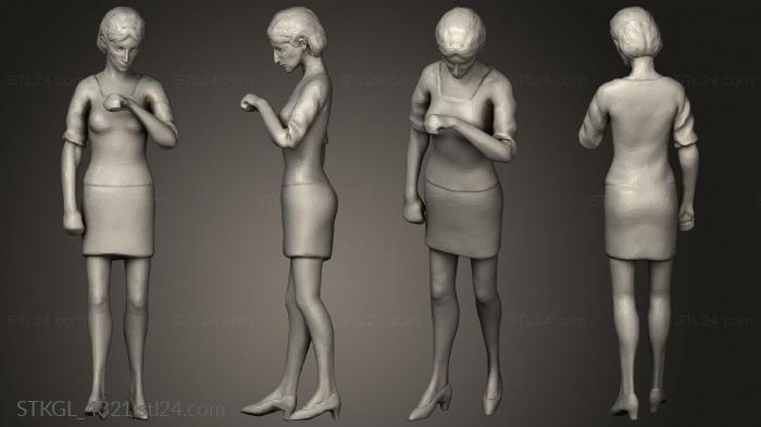 Figurines of girls (People Cube figures casual woman pregnant, STKGL_4321) 3D models for cnc