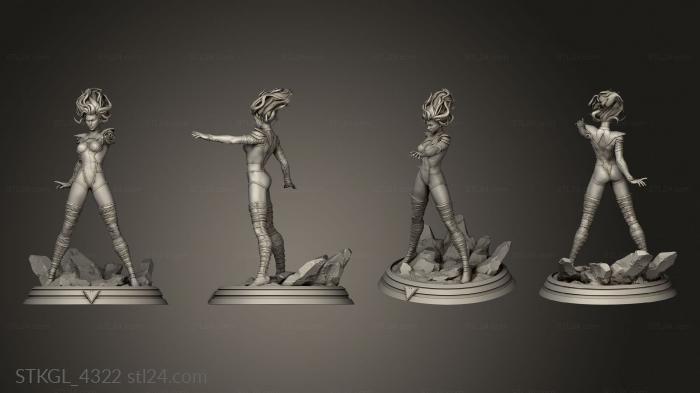 Figurines of girls (Phoenix Emma Frost cape, STKGL_4322) 3D models for cnc