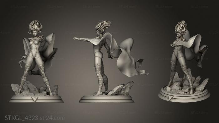 Figurines of girls (Phoenix Emma Frost with cape, STKGL_4323) 3D models for cnc