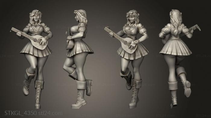 Figurines of girls (Pin Card Dungeon, STKGL_4350) 3D models for cnc