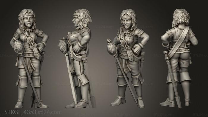 Figurines of girls (Pirate Human Female, STKGL_4353) 3D models for cnc