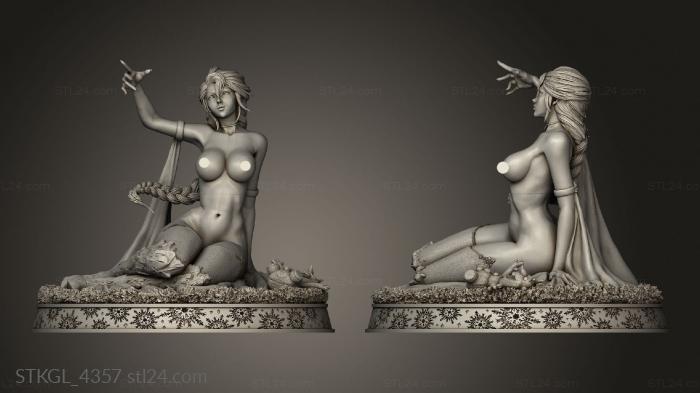 Figurines of girls (Platinum Ice Queen NSFW Elsa Naked, STKGL_4357) 3D models for cnc