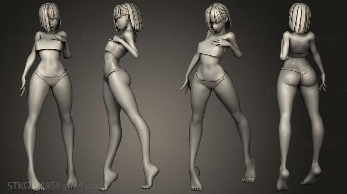 Figurines of girls (Playful doll, STKGL_4359) 3D models for cnc