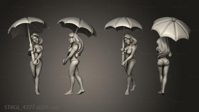Figurines of girls (Pool girl, STKGL_4377) 3D models for cnc