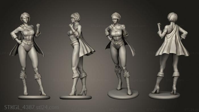 Figurines of girls (POWERGIRL, STKGL_4387) 3D models for cnc