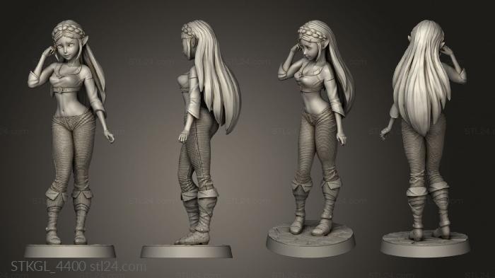Figurines of girls (Princess Zelda Agosto, STKGL_4400) 3D models for cnc