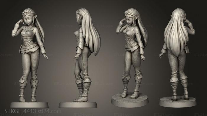 Figurines of girls (Princess Zelda Agosto, STKGL_4413) 3D models for cnc