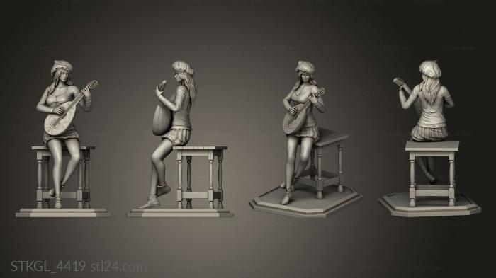 Figurines of girls (Priscilla, STKGL_4419) 3D models for cnc