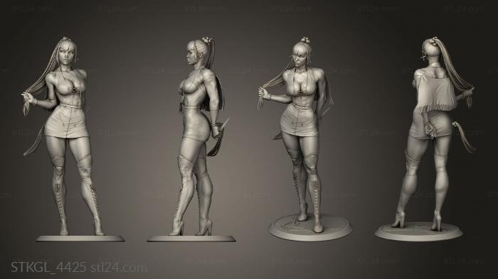 Figurines of girls (Punchline Yan Back fabric, STKGL_4425) 3D models for cnc