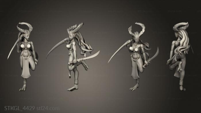 Figurines of girls (Purple and demon buildered dagger, STKGL_4429) 3D models for cnc