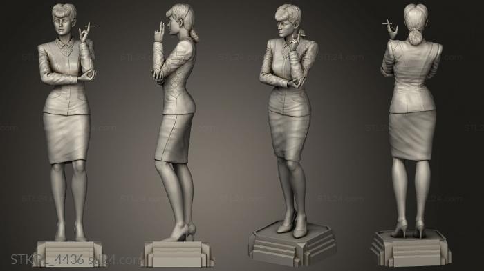 Figurines of girls (Rachael Blade Runner Hair tail, STKGL_4436) 3D models for cnc