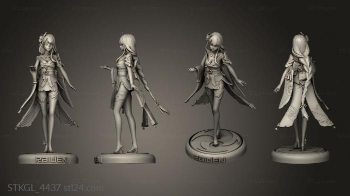 Figurines of girls (Raiden Shog Baal Standing, STKGL_4437) 3D models for cnc