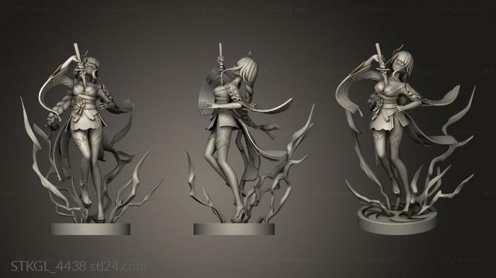 Figurines of girls (Raiden Shogun Baal genshin impact shog ei, STKGL_4438) 3D models for cnc