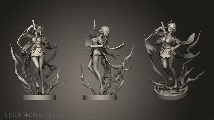 Figurines of girls (Raiden Shogun Baal genshin impact shog ei Back Torso, STKGL_4439) 3D models for cnc