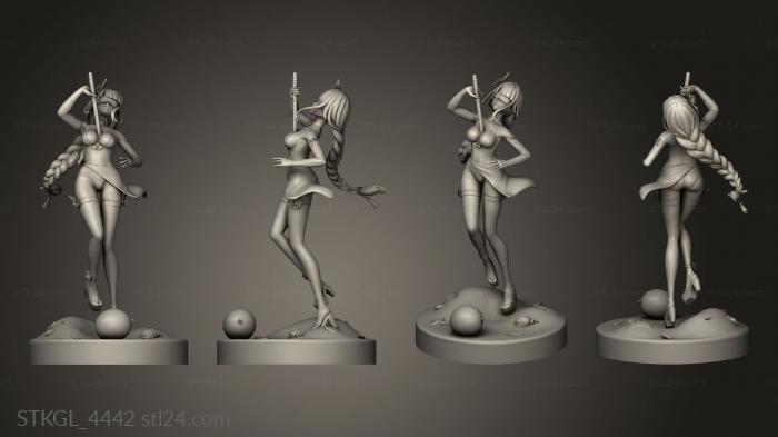 Figurines of girls (Raiden Shogun Baal swimsuit shog Beach, STKGL_4442) 3D models for cnc