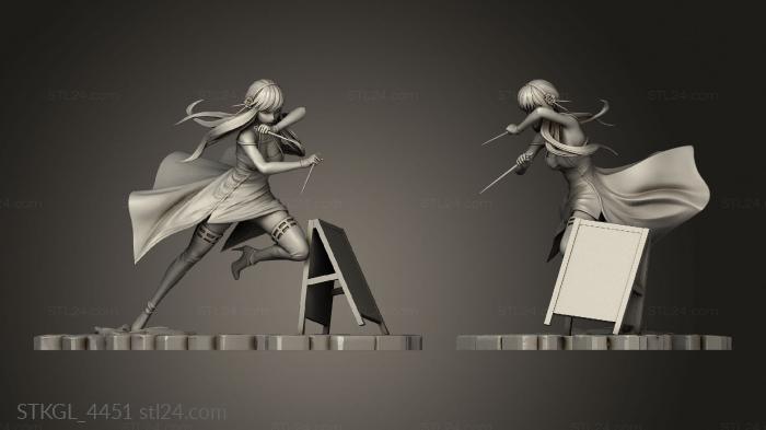 Figurines of girls (Raven Eye Yor Forger Spy Family hair back, STKGL_4451) 3D models for cnc