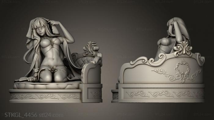 Figurines of girls (Re Zero Emilia, STKGL_4456) 3D models for cnc
