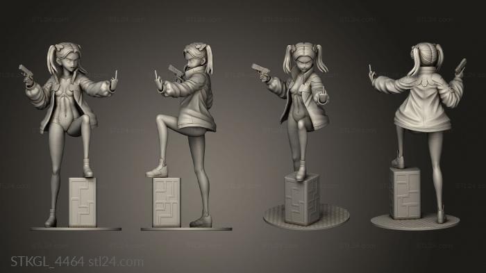 Figurines of girls (Rebecca cyberpunk edge runner figure, STKGL_4464) 3D models for cnc