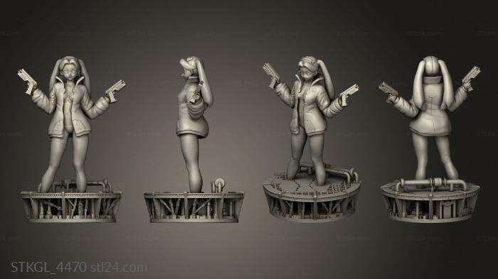 Figurines of girls (Rebecca face open jacket big, STKGL_4470) 3D models for cnc