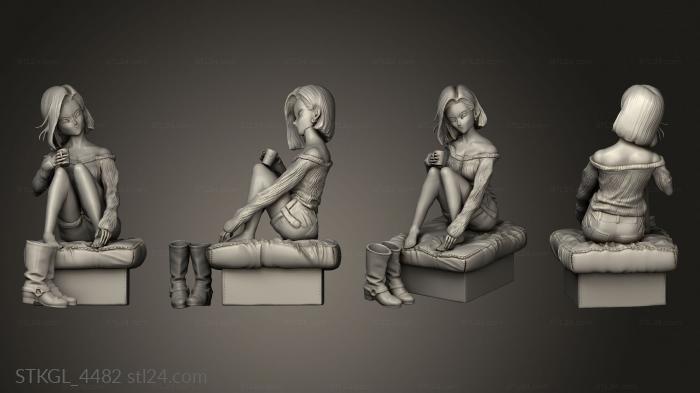 Figurines of girls (relax RD Botas, STKGL_4482) 3D models for cnc