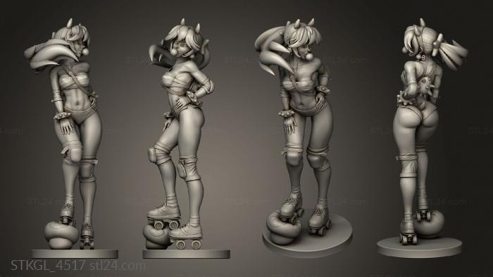Figurines of girls (Roller Derby Peach Mini GUM, STKGL_4517) 3D models for cnc