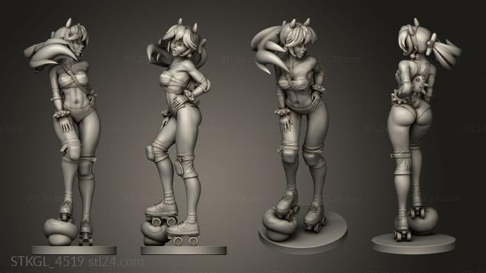 Figurines of girls (Roller Derby Peach MiniGUM, STKGL_4519) 3D models for cnc