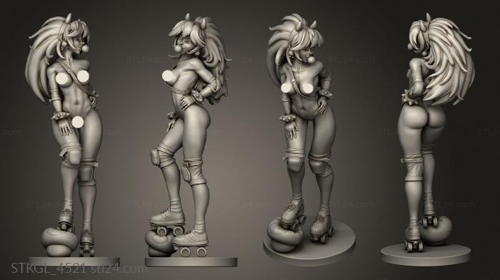 Figurines of girls (Roller Derby Peach Mini NSFW GUM, STKGL_4521) 3D models for cnc