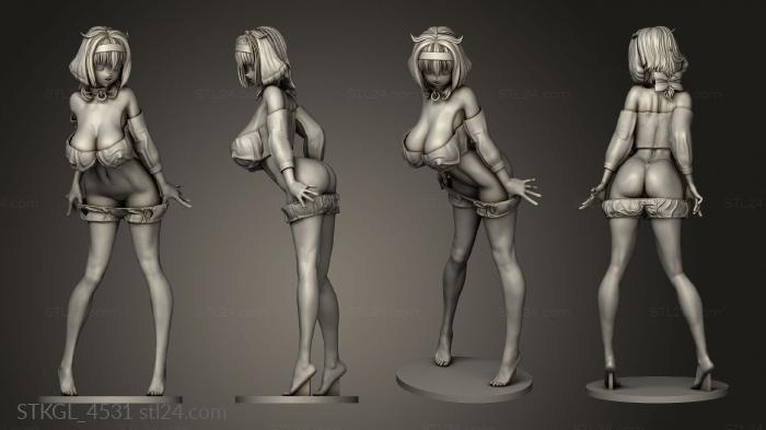 Figurines of girls (Roxanne NSFW back Hair, STKGL_4531) 3D models for cnc