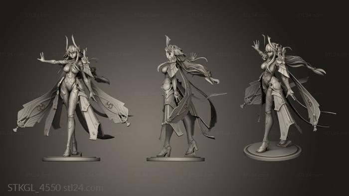 Figurines of girls (Rubim Raiden Shogun, STKGL_4550) 3D models for cnc