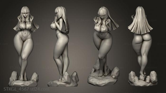 Figurines of girls (Rush Zilla Hinata bangs, STKGL_4567) 3D models for cnc