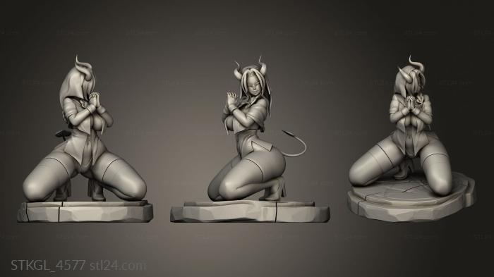 Figurines of girls (Rush Zilla Nun Succubus Aerith nunsuccubus, STKGL_4577) 3D models for cnc