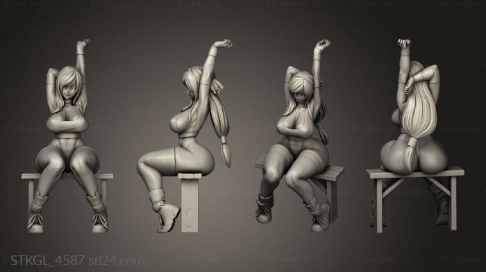 Figurines of girls (Rushzilla Tifa bench, STKGL_4587) 3D models for cnc